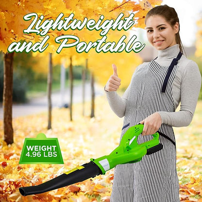 Serenlife Lightweight Cordless Leaf Blower - 18V, 55 MPH Air Speed - Perfect for Decks, Gutter Cleaning, Snow & Small Yards - Rechargeable Battery & Charger Included - Charge Time 4 Hours - Only 5 lbs
