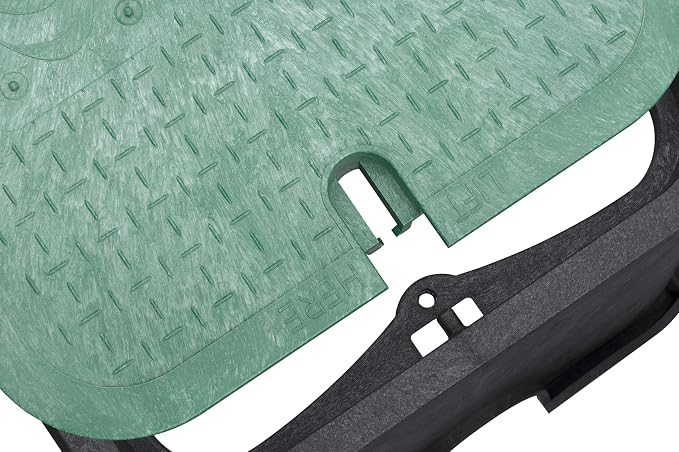 Orbit 53214 20" Jumbo Rectangular Valve Box with Lid, 12" Height, Black/Green