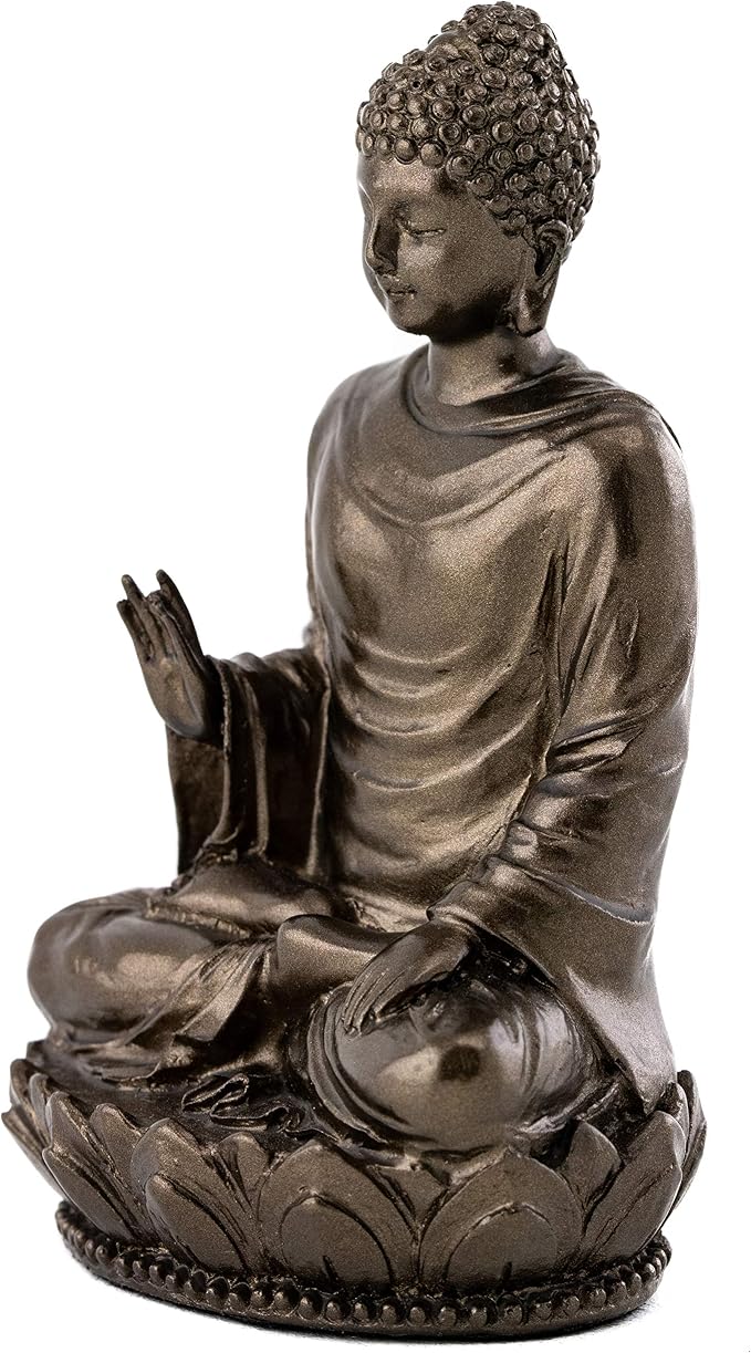Top Collection Mini Shakyamuni Buddha Decorative Statue - Hand Painted Enlightened One Sculpture with Bronze Finish Look- 3-Inch Supreme Buddha Collectible Figurine