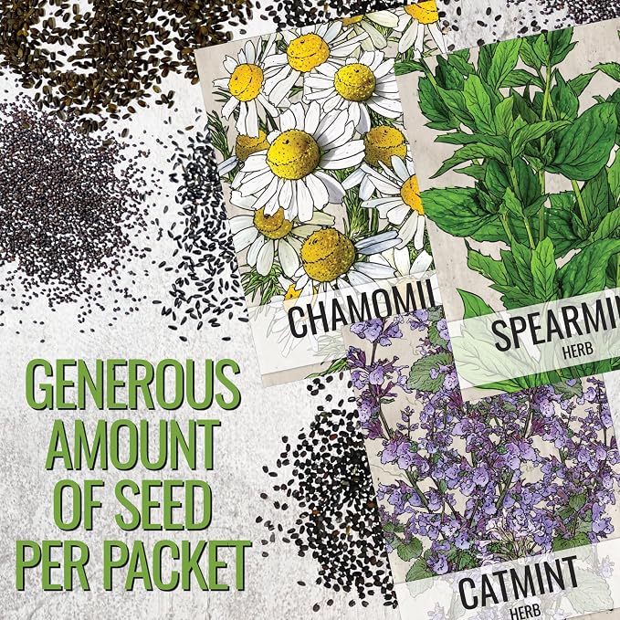 Seed Needs Medicinal Herb Seeds Variety Pack of 6 Tea & Infusion Collection