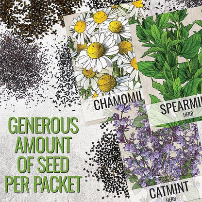 Seed Needs Medicinal Herb Seeds Variety Pack of 6 Tea & Infusion Collection