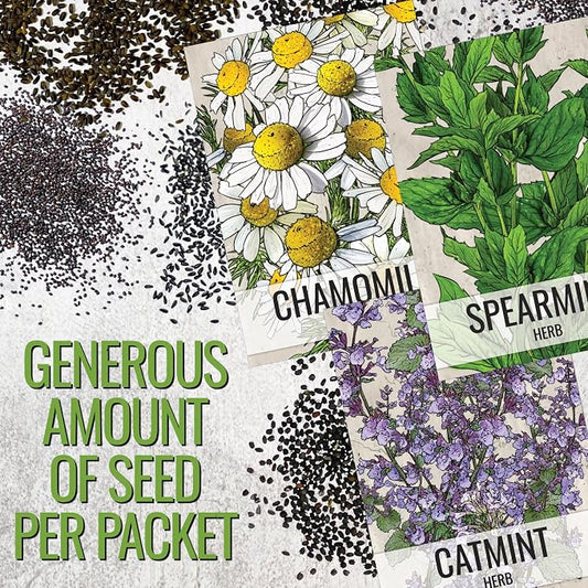 Seed Needs Medicinal Herb Seeds Variety Pack of 6 Tea & Infusion Collection