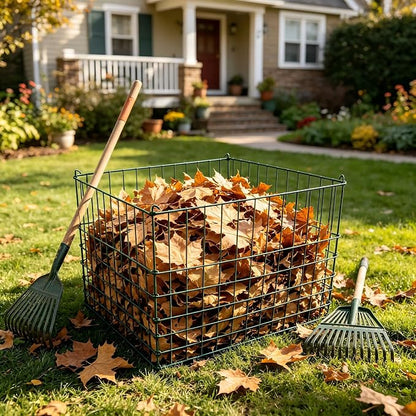 Garden Wire Compost Bin 30x30x24 inches, Green, Garden Bed Fencing
