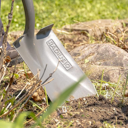 Radius Premium 41-Inch D-Handle Square Point Shovel, Heavy Duty Steel Shaft, Flat Head Transfer Shovel for Landscaping & Yard Work