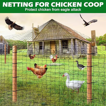 BSTPCOO 50'x50' with 2" Mesh Bird Netting for Chicken Coop with Bird Scare Tape, Hawk Nettings for Chicken Run, Heavy Duty Poultry Nettings Chicken Netting Roof Deer Net