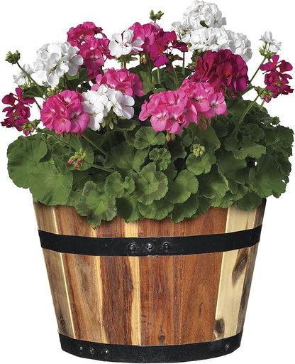 5/800/3 Wood Barrel Set of 3 Planters, Acacia