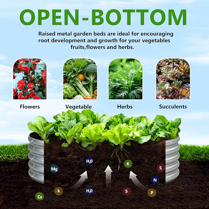 2Pack 3x3x1ft Galvanized Raised Garden Bed, Planter Raised Garden Beds Outdoor, Round Clearance Raised Garden Beds for Gardening Vegetables……
