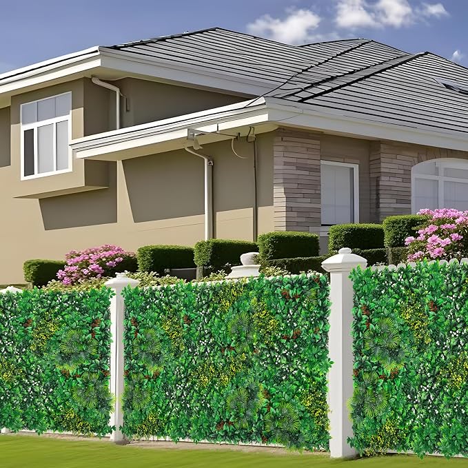 Grooy Artificial Boxwood Roll Panels, Grass Wall Panels Privacy Hedge Fence Screen for Outdoor Indoor Wedding Décor, 60"x120"(50 SQFT)