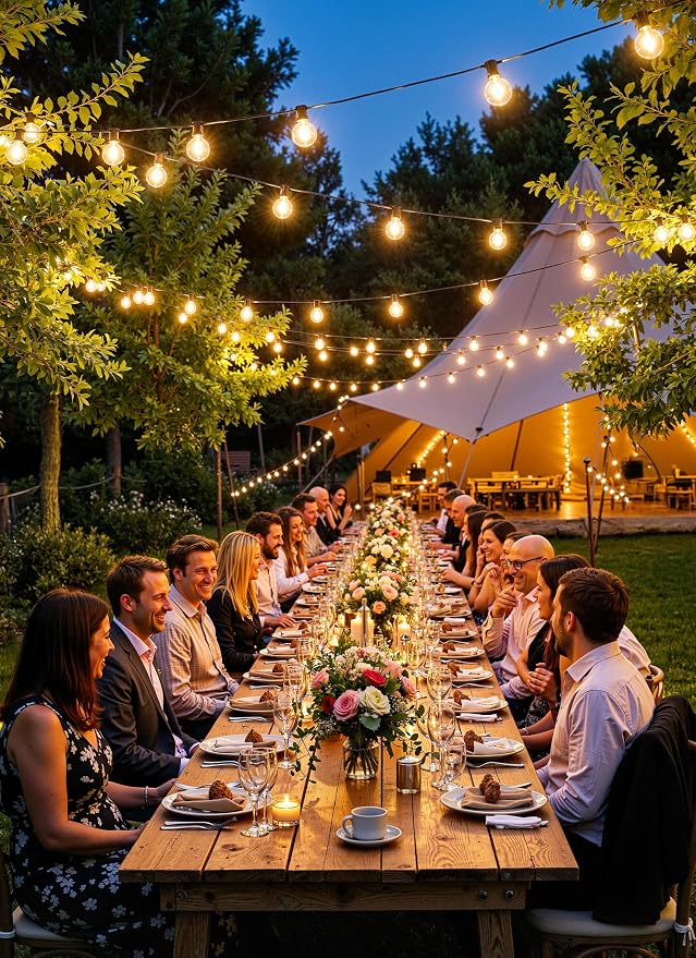 Brightown Outdoor String Lights, 55FT 17 G40 Bulbs Shatterproof Patio Lights, Waterproof Dimmable Hanging Connectable Globe LED Outdoor Lights for Backyard, Bistro, Porch, Deck, Balcony