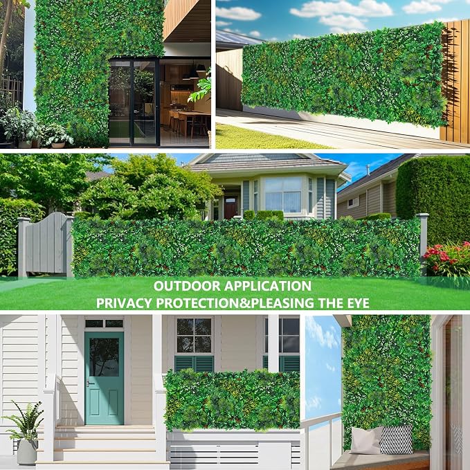 Grooy Artificial Boxwood Roll Panels, Grass Wall Panels Privacy Hedge Fence Screen for Outdoor Indoor Wedding Décor, 60"x120"(50 SQFT)