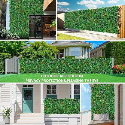 Grooy Artificial Boxwood Roll Panels, Grass Wall Panels Privacy Hedge Fence Screen for Outdoor Indoor Wedding Décor, 60"x120"(50 SQFT)
