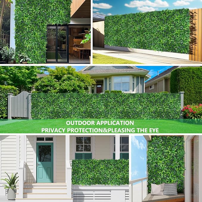 Grooy Artificial Boxwood Roll Panels, Grass Wall Panels 60"x180"(75 SQFT), Privacy Hedge Fence Screen with UV Protection, Fake Greenery Backdrop for Indoor Wedding and Outdoor Garden Backyard