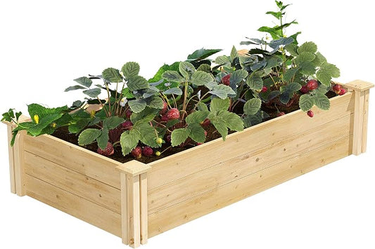 Greenes Fence Classic Cedar Raised Garden Bed, 2' x 4' x 10.5" (1/2" Thick) - Made in USA with North American Cedar