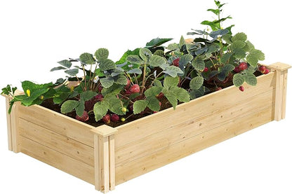 Greenes Fence Premium Cedar Raised Garden Bed, 2' x 4' x 10.5" (3/4" Thick) (2-Pack) - Made in USA with North American Cedar