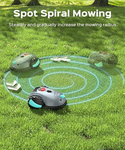 YARDCARE V100 Robot Lawn Mower with HD Vision Navigation, Smart Obstacle Detection, Collision Sensors, Adjustable Cutting Height, Low-Noise Operation—Perfect for Small Lawns up to 1,600 sq ft.