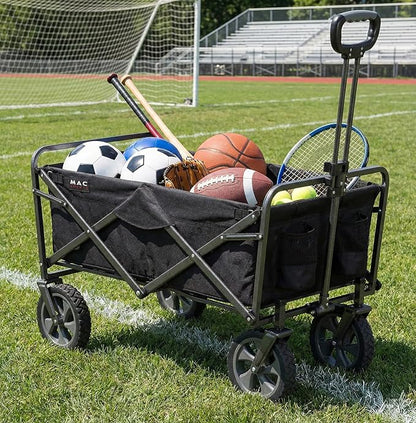Mac Sports Collapsible Folding Outdoor Utility Wagon, Black