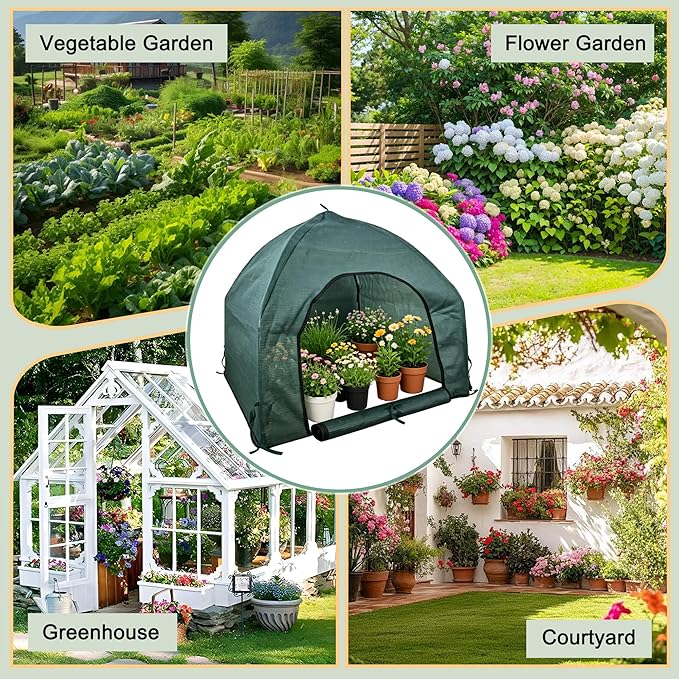 75% Shade Plant Protection Cover for All Seasons, 4.3 * 4.3 * 3 FT Heavy-Duty Garden Tent with Zipper Door, Protect Plants from Sun, Wind, Animals for Summer Shade