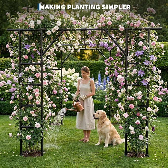 Large Grape Vine & Cucumber Trellis, 11FT Large Outdoor Garden Arch Trellis, Outdoor Plant Stand
