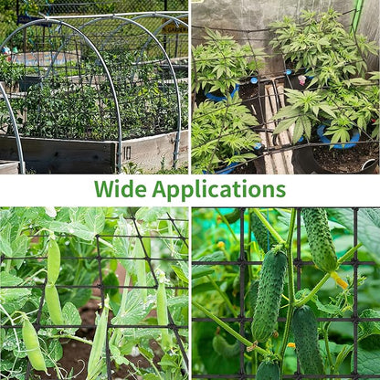 Trellis Netting, Scrog Net with 4 Hooks, 4x4 Trellis Nets for Grow Tent, Heavy-Duty Plant Net for Cucumber Gardening and Horticulture, Grow Tent Accessories(1 Pack)