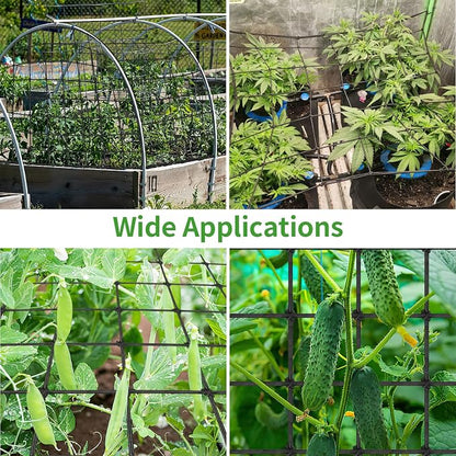 Trellis Netting, 2 Pack Scrog Nets with 8 Hooks, 4x4 Trellis Net for Grow Tent, Heavy-Duty Plant Net for Cucumber Gardening and Horticulture, Grow Tent Accessories