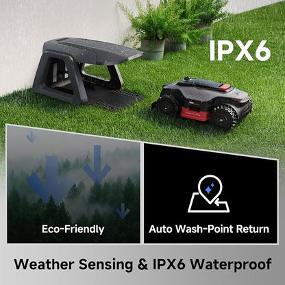 MOVA LiDAX Ultra 2000 AWD Robot Lawn Mower Wire Free RTK Free for up to 0.5 Acre*Dual Maps, 360° 3D LiDAR & AI Dual Vision Mapping, Robotic Mower with 4G, for 80% Slopes, Cutting Height 1.2”–3.9“