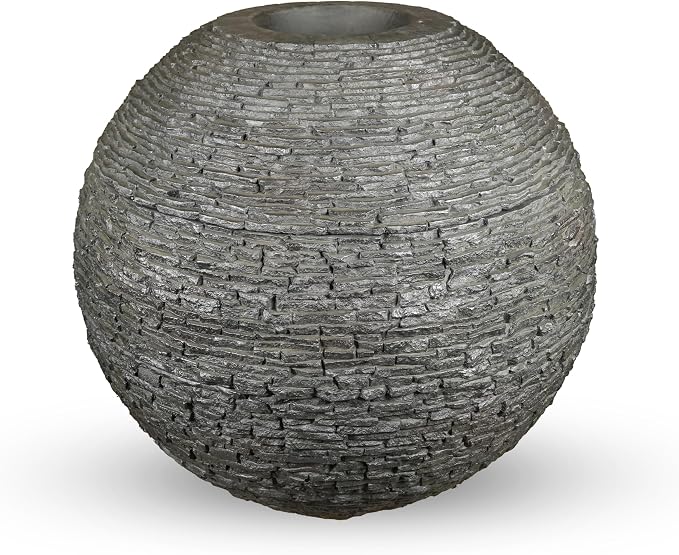 Aquascape Stacked Slate Sphere Water Fountain for Yard, Landscape, and Garden, Extremely Large, 78428
