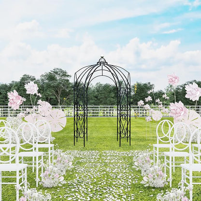 OUTOUR Versatile Oversized 9FT Iron Garden Gazebo Arbour Arbor Heavy Duty Metal ArchTrellis Support for Plants Climbing Garden Outdoor Yard Patio Wedding Party Ceremony Decor Arch