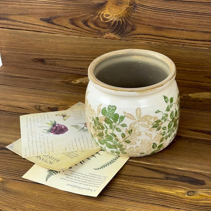 Dosayes Flower Pot,Vintage Ceramic Pot for Planter with Drainage Holes, 6.29 inch Ice Crack Glazed Small Planters Pot for Indoor,Tucan Home Decor,Gardening Gifts (Classic)