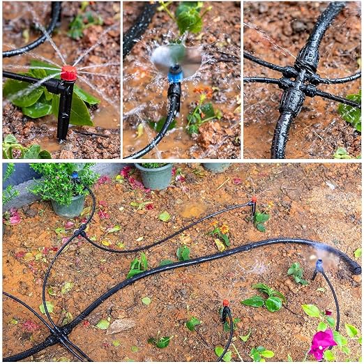 250FT Drip Irrigation Kit – 2026 New Quick-Connect Micro Irrigation System with 1/4'' 1/2'' Tubing (177FT (46FT 1/2 Inch+131FT 1/4 Inch)
