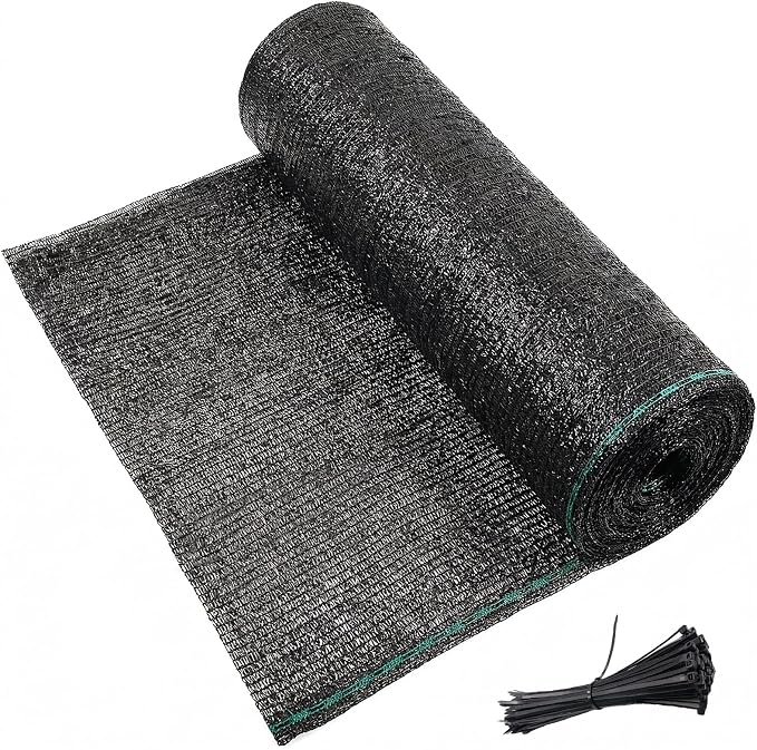 Artpuch 50% Black Garden Shade Cloth Roll for Plants, Sun Shade Cover Fabric Roll with UV Block Shades Netting Mesh Privacy Fence Screen for Greenhouse, Backyard, Patio, 8' x 100 FT