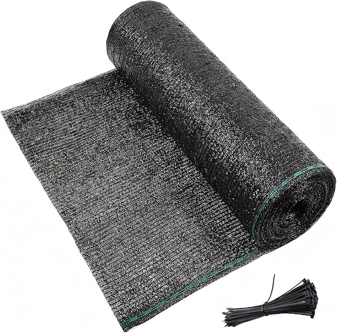 Artpuch 50% Black Garden Shade Cloth Roll for Plants, Sun Shade Cover Fabric Roll with UV Block Shades Netting Mesh Privacy Fence Screen for Greenhouse, Backyard, Patio, 5'10" x 100 FT