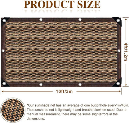80% Shade Cloth, Durable Mesh Tarp with Grommets, Garden Sunblock Shade Cloth Shading Antifreezing for Plants Cover, Greenhouse, Barns Kennel, Patio, Tomatoes