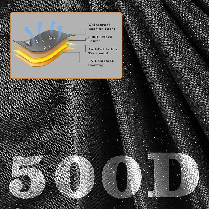 Saking Robot Lawn Mower Cover Waterproof, 500D Heavy Duty Wire Free Automatic Robotic Lawnmower Protective Cover, Smart Mowing Machine Cover with Drawstring & Buckles, 32x24x17 in, Black