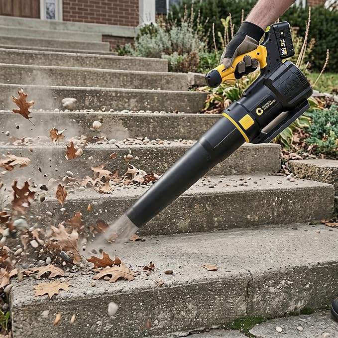 20V Electric Leaf Blower, 650CFM & 200MPH, 18,000 RPM | Battery Leaf Blower, Handheld Blowing for Lawn, Driveway, Small to Medium Yard Cleaning