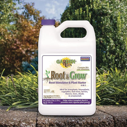 Bonide Garden Rich Root & Grow Root Stimulator & Plant Starter, 128 oz Concentrate 4-10-3 Fertilizer for Transplanting