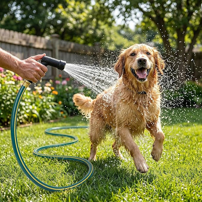 Solution4Patio Short Leader Green Garden Hose 3/4 in. x 12 ft. -Kink Free, Leakproof, Brass Aluminum Male/Female Fittings -Heavy Duty Durable Flexible Lightweight Water Pipe for Household & Commercial