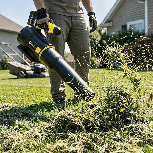 GarveeTech Electric Leaf Blower, 650CFM & 200MPH | Cordless Leaf Blower with 4.0Ah Battery, Lightweight Battery Blowers for Lawn, Patio, Yard, Garden, Outdoor