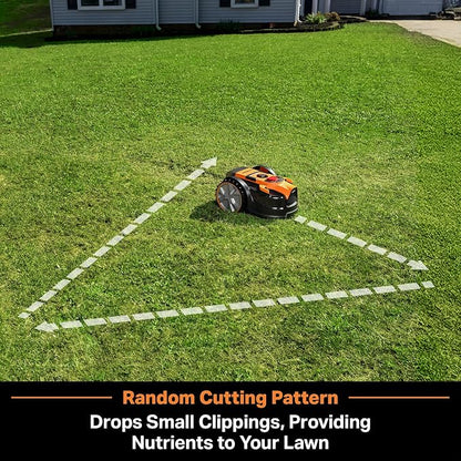 LawnMaster OcuMow™ VBRM601YCM MAX Perimeter Wire Free Robot Lawn Mower Cuts Small Lawns 2000-3500 Square Feet with Optical Navigation, Obstacle Avoidance, Low Noise and No Go Function