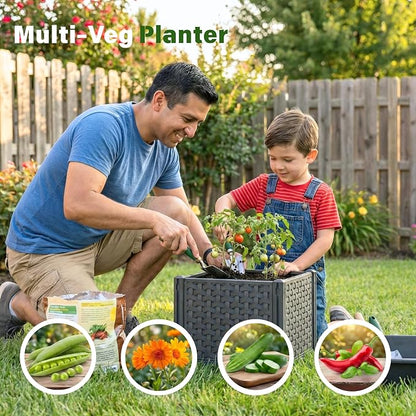 Raised Garden Bed Tomato Planter Box with Trellis, 56.7" Tomato Planters Cage w/Self-Watering for Climbing Plants Vegetables, Patio Indoor Outdoor