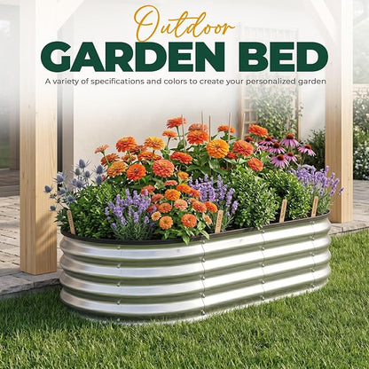Utopia Home Galvanized Raised Garden Bed, 4x2x1 ft 2 Pack, Metal Planter Boxes Outdoor Gardening with Easy Assembly, Large Garden Bed for Vegetables, Fruits, Flowers, Silver