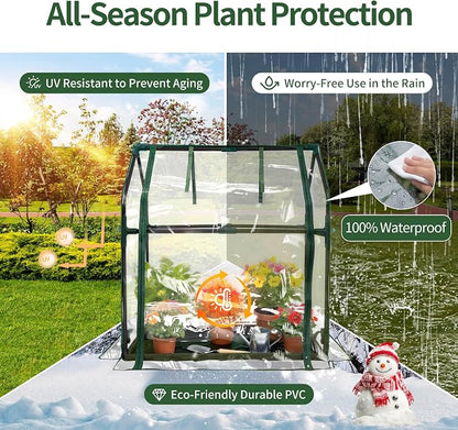PROWORX Mini Greenhouse 36"×18"×33" Small Greenhouse Seed Starting Waterproof Floor Mat Portable Greenhouse Patio Balcony and Garage Indoor & Outdoor