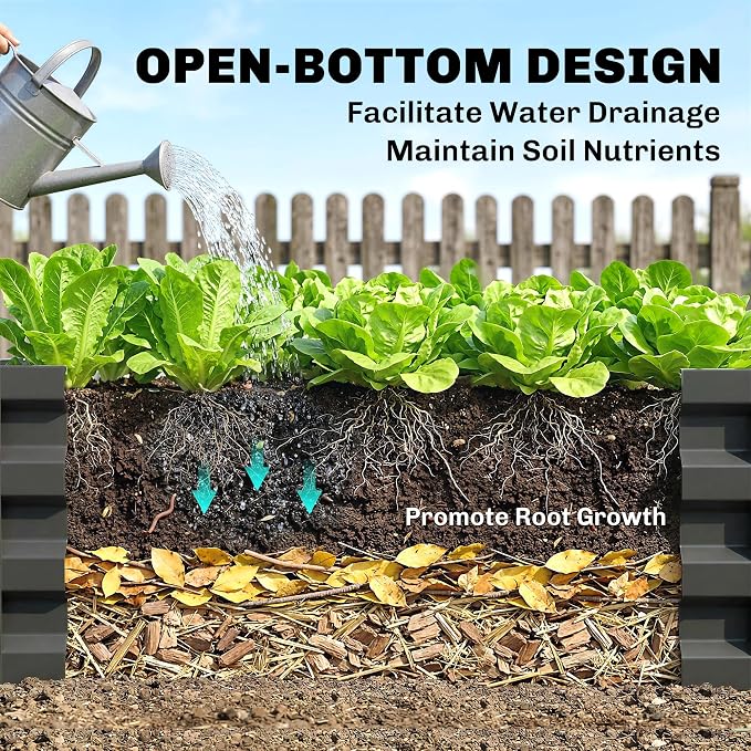 Outsunny Galvanized Raised Garden Bed, 4' x 2' x 1' Metal Planter Box, for Growing Vegetables, Flowers, Herbs, Succulents, Gray