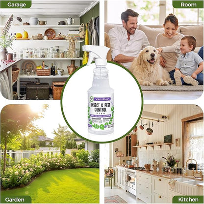VermExon Peppermint Oil Insect & Pest Control Spray – 32oz Natural Plant-Based Bug Killer for Spiders, Ants, Flies, and Other Insects, Safe for Home & Kitchen Use