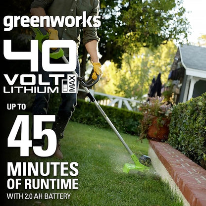 Greenworks 40V (150 MPH) Cordless Leaf Blower, 4.0Ah Battery and Charger Included 24212, 4Ah Battery & Charger, 40V String Trimmer
