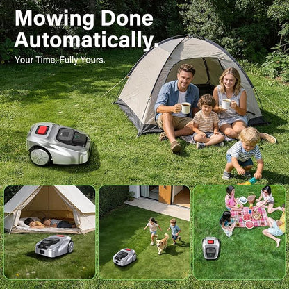 GX Robot Lawn Mower, Perimeter Wire Free RTK+ AI Vision Robotic Lawnmower for 0.62 Arce, Zero-Edge Cutting, Automated Mapping, APP Control, 3D Obstacle Avoidance, 60% Slope