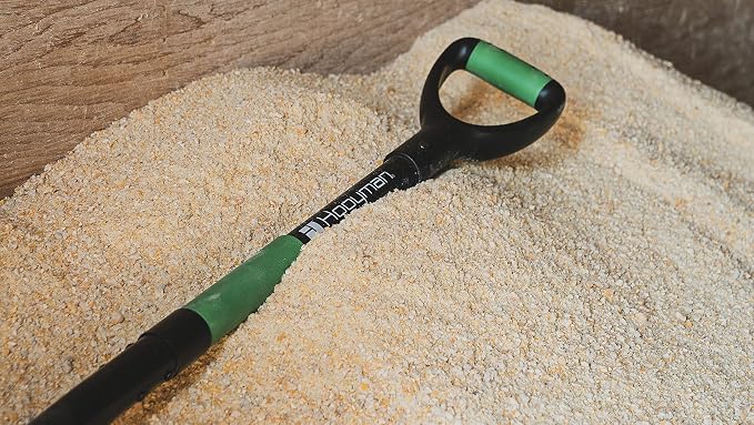 Hooyman Scoop Shovel with Lightweight Aluminum Head Construction, Ergonomic No-Slip H-Grip, D Handle, and Fiberglass Core for Moving Feed, Gardening, Land Management, Yardwork, Farming, and Outdoors