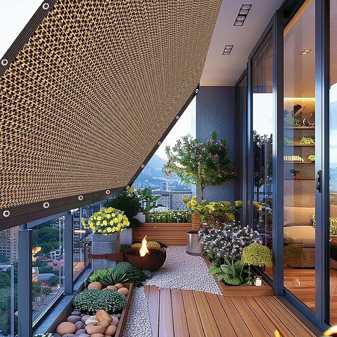 Shade Cloth,80% Sunblock Net with Metal Grommets and Reinforced Edges,Garden Sun Shade Netting,Used in Courtyards,Balconies,Carports,Greenhouse, Plants Growing,Chicken Coop Patios etc.10x20FT