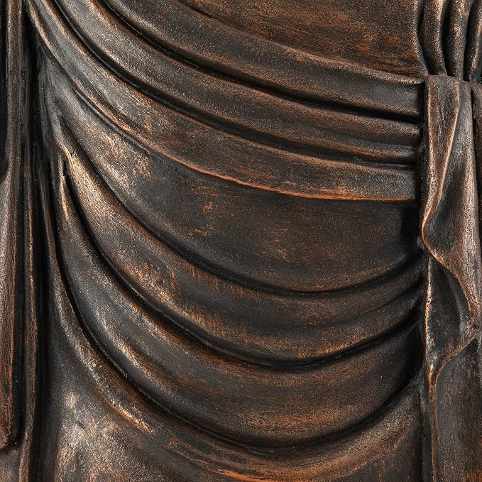 Glitzhome 29.5-inch Zen Meditation Buddha Garden Statue, Bronze Oversized Tall Large Indoor and Outdoor Sculpture, Hand-Finished MGO & Fiberglass Decor for Home Patio Yard