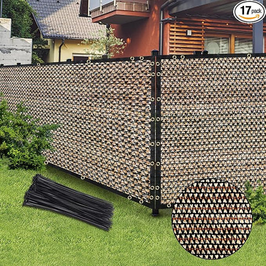 Brown 5FT X 50FT Outdoor Privacy Screen Fence & Mesh Shade Net Cover, Ideal for Garden and Backyard - Enhances Privacy for Fencing & Chain Link, Perfect for Patio Privacy Wall, Slats，Freestanding