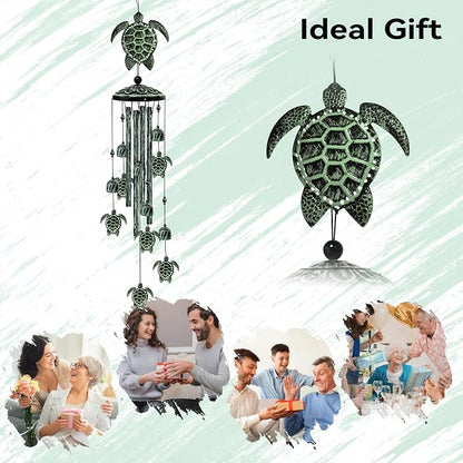 Turtle Wind Chimes for Outside, 36" Large Windchimes Outdoors, Sea Turtle Decor Memorial Wind Chimes for Outdoor, Sympathy Gifts & Home Yard Patio Decoration